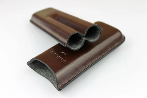 Nuevo Beautifil, soporte de cuero de Color negro y marrón, funda para puros de viaje de 2 tubos, Humidor, el estuche tiene capacidad para 2
