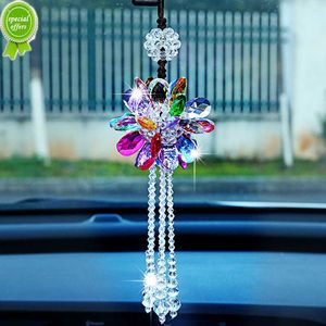 Nouveau beau style cristal voiture suspendus ornements strass fleur glands pendentif rétroviseur voiture décoration accessoires