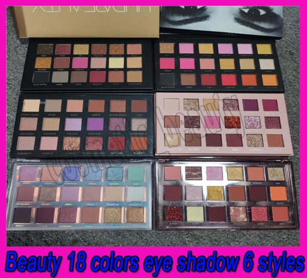 Nueva paleta de maquillaje de ojos de belleza Rose Naughty Nude 18 colores Paleta de sombras de ojos Matte Shimmer Mercury Ojo Shadow Paletes 6 Styles7015290