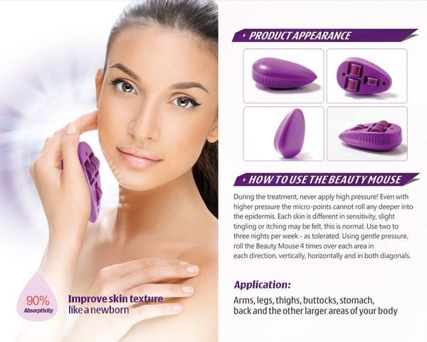 Beauty Mouse Micro aguja rodillo Derma rodillos agujas titanio Micro Mezoroller máquina para el cuidado de la piel y masaje corporal