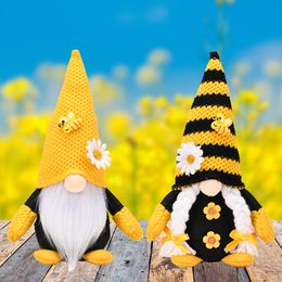 Nieuwe Bee Day gebreide muts kleine Daisy Rudolph Doll oogstseizoen gezichtsloze pop Home Decor
