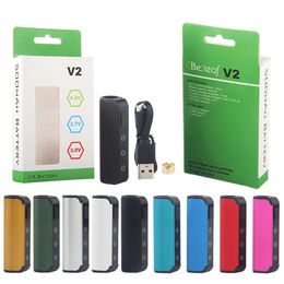 Nieuwe Beleaf V2 Vape-batterij 450mAh VV Variabele spanningen 510 Draad Voorverwarmen Mod Vaporizers Magnetische verbinding voor dikke olie Lege karren