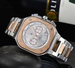 Nieuwe Bell kijkt naar de wereldwijde limited edition roestvrij staalbedrijf Chronograph Ross Luxury Date Fashion Casual Quartz Men's Watch 01
