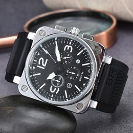 Nuevos relojes Bell Edición limitada global Cronógrafo comercial de acero inoxidable Ross Fecha de lujo Moda Reloj de cuarzo informal para hombres bn02