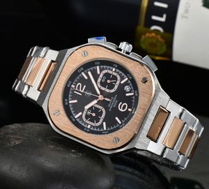 Nieuwe Bell kijkt naar de wereldwijde limited edition roestvrij staalbedrijf Chronograph Ross Luxury Date Fashion Casual Quartz Men's Watch B03