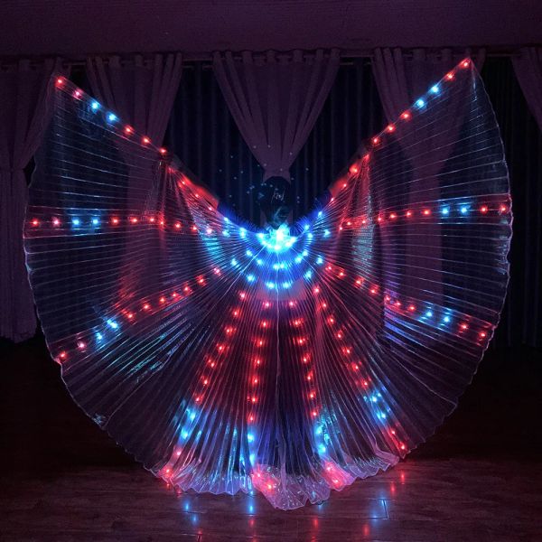 Nuevo espectáculo de fiesta de bodas LED alas lideradas LED LED ISIS Accesorios de baile Dancing Women Kids Disfraz Led Alas para Danza