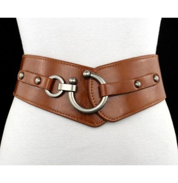 Nouvelle ceinture pour femmes élastiques larges extension pu ceintures en cuir fille girl ceinture noire brun rouge femme ceintures1804205