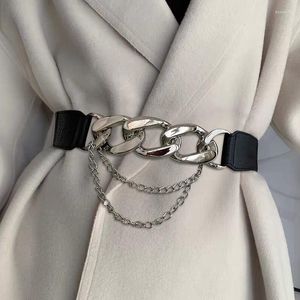 Nouvelles ceintures chaîne multicouche Femmes ceinture élastique extensible or sliver en métal boucle de boucle de boucle mode robe de manteau sauvage