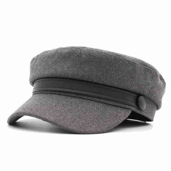 Boina nueva para mujer, sombreros octogonales de otoño para mujer, gorras planas lisas para mujer, boinas informales, gorro boina para mujer