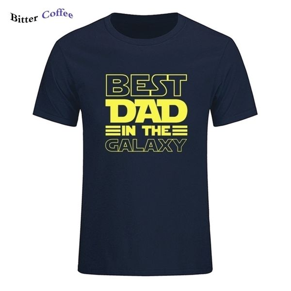 NOUVEAU Meilleur Papa Dans La Galaxie T-Shirt Drôle Fête Des Pères Présent Cadeaux D'anniversaire Pour Hommes Mari D'été Coton T-shirt T-shirt 210409