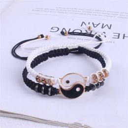 Nouveaux bracelets de meilleur ami pour 2 bracelets de cordon réglable Yin Yang assortis pour Bff Friendship Relationship Boyfriend Girlfr link1