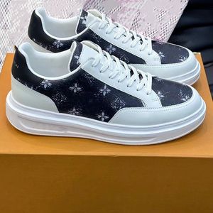 Nieuwe Beverly Hills low-top sneakers heren schoenen dikke rubber zool witte zwart korrelte kalf lederen patroon trainers platform sole casual wandelen 5.17 02