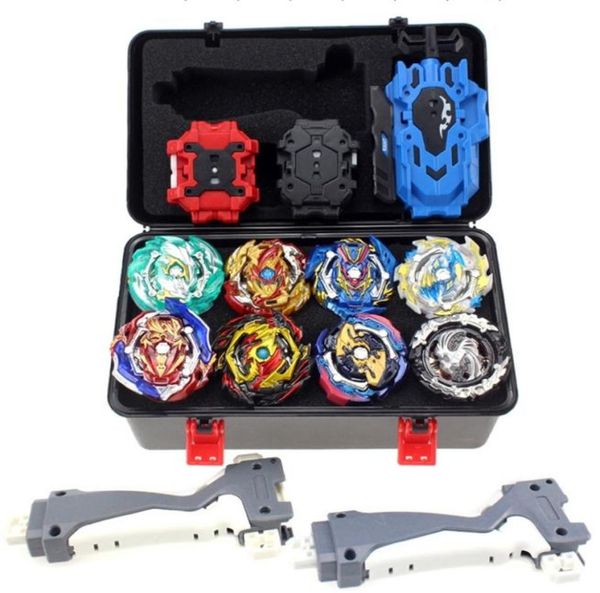 Nuevo Beyblade Burst Bey Blade Toy Metal Funsion Bayblade Set Caja de almacenamiento con mango Lanzador Caja de plástico Juguetes B145 B149 B150 201218788560