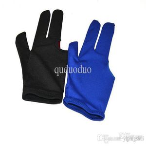 Nouveau BG2 10pcs gants de billard couleur noir et bleu gants de piscine gants de billard pour doigts entiers gants noir et blue301z