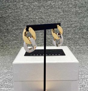 Nouveau Big Design Gold Color Jewelry Mignon Boucles d'oreilles en bâton épaisse de la chaîne Luck Stick Design deux boucles d'oreilles de pote de mixage de couleur8460104