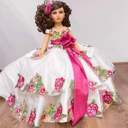 Nouvelles robes de fête d'anniversaire princesse robes de bal 2022 enfants à manches courtes fleur filles robe enfants tenue de bal