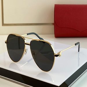 Nouveau créateur noir Lunettes de soleil vintage pour hommes Hot C décoration Face Ovale Face double pont Premiere Unisexe Verres de conduite 18K Gold M 240B