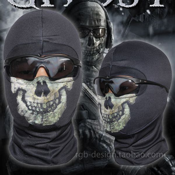Nouveau Black Mask Ghost 6 Skull Balaclava Ski Hood Cycling Skateboard Warmer Full Face Ghost