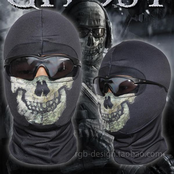 Nouveau Black Mask Ghost 6 Skull Balaclava Ski Hood Cycling Skateboard Warmer Full Face Ghost319j