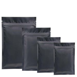 Bolsas de mylar de plástico negro Bolsa con cremallera de papel de aluminio para almacenamiento de alimentos a largo plazo y protección de coleccionables 8 colores embalaje de dos lados