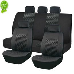 Nuevo Fundas universales negras para asiento de coche de esponja de 4mm, diseño deportivo con tres cremalleras, accesorios para asiento trasero dividido, accesorios para