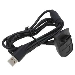Zwarte USB-oplaadkabel Draadkabel Vervanging oplader voor Xbox 360 Draadloze Game Controller