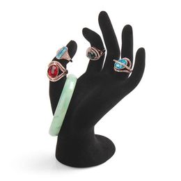 Nieuwe Zwart Fluwelen Sieraden Ring Armband Ketting Opknoping Hand Display Houder Stand Show Rack Hars Whole240F