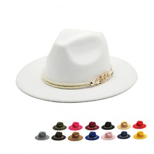 Nieuw zwart / wit rand eenvoudig kerk derby top hoed Panama solide vilt fedoras hoed voor mannen vrouwen kunstmatige wolmix jazz cap