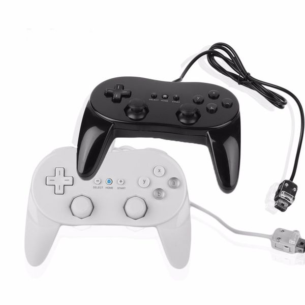 Nuevo controlador clásico con cable blanco y negro Pro Joypad Gamepad para Wii U Wii Remote de alta calidad ENVÍO RÁPIDO