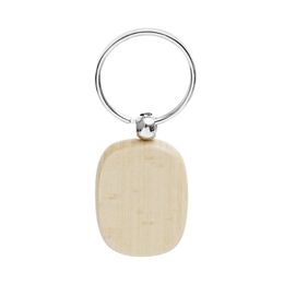 Nieuwe blanco houten sleutelhangers hangers Diy Wood Keychains sleuteltags promotionele geschenken sleutelring Diy Key Decoration benodigdheden