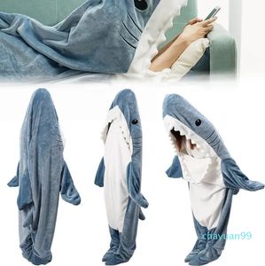 Nieuwe dekens Cartoon Shark Sleeping Bag Pyjamas kantoor dutje haaien deken Karakal hoogwaardige stof zeemeermin sjaalsdeken voor kinderen volwassen