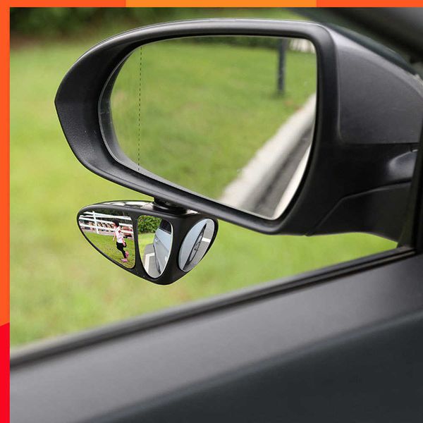 Nuevo espejo convexo de punto ciego 3 en 1 rotación de 360 grados espejo de punto ciego de tres lados espejo Universal derecho/izquierdo de coche de marcha atrás