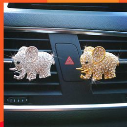 NIEUWE BLING AUTO ACCESSOIRES Aroma Vent Clip Car Geur Auto Parfum Luchtverfrisser In auto -ornamenten Diamant Elephant Auto Interior Decor