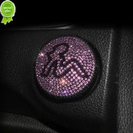 Cubierta protectora para botón de arranque y parada de motor Interior de coche, pegatina decorativa 3D, accesorios de Interior de coche rosa para mujer, nueva ostentosa