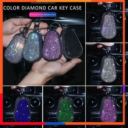 Nouveau Bling Car Key Case Keychian Cover Holder Porte-clés Diamant Strass Intérieur De La Voiture Accessoires pour Femme pour Benz Bmw F10 Bmw F30