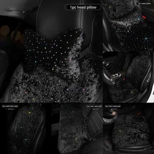 Nieuwe bling diamant ster pluche nek kussens Rhinestone winter Universal Auto Seat Cover Cushion Car Pads Accessoires vrouwen