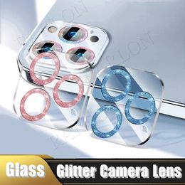 Nuevos protectores de pantalla de lente de la cámara de diamantes con brillo brillo vidrio templado transparente para iPhone 15 14 Pro Max 14Plus 14Pro 13 13Pro 12Pro 12 13Promax Cover