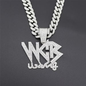 Collier en Zircon cubique glacé pour hommes, chaîne à maillons cubains, pendentif WCB, bijoux Hip Hop, cadeau, Drop315B, nouvelle collection