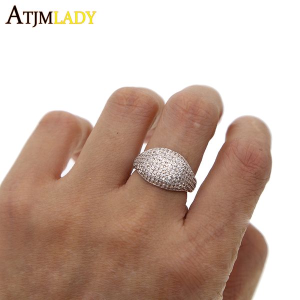 NUEVO BLING WOMIN HOMBRES ANILLO DE ZIRCON DE PLAZA OUT OUT Full CZ Hip Hop Rings Fashion Hip-Hop Jewelry Size 6 7 8 Ring Wholesale