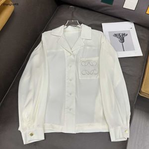 Nieuwe blouses voor designervesten Stijlvolle geometrisch geborduurde damesoverhemden met lange mouwen Comfortabele blouse dameskleding