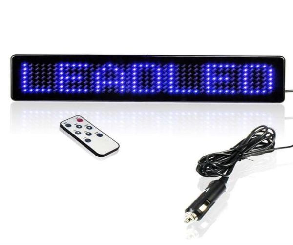 Nuevo Blue 12v CAR LED Mensaje programable Señal de desplazamiento Pantalla con pantalla LED remota1883181