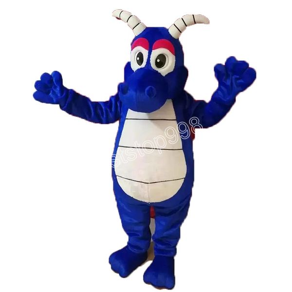 Nouveaux Costumes de mascotte de dragon bleu robe de soirée fantaisie de noël tenue de personnage de dessin animé costume adultes taille carnaval publicité de pâques