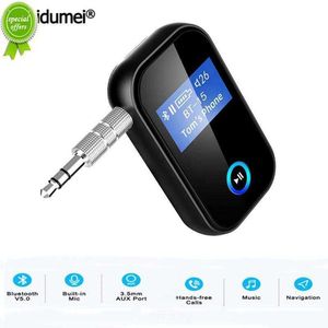 Bluetooth 5.0 FM Transmitter for Car, 3.5mm AUX Audio Adapter with LCD Screen, Hands-Free Calling, Car Kit Stereo Speaker