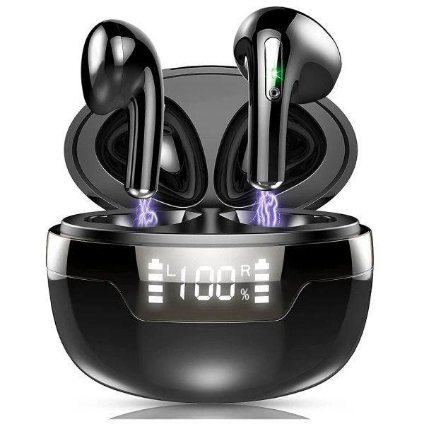 Les écouteurs sans fil Bluetooth 5.2 J97 LED TWS avec deux écouteurs à double microphone CVC8.0 Noise Annuler Coadsets Écouteurs