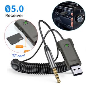 Adaptateur Audio Bluetooth 5.3 sans fil pour voiture, récepteur AUX, USB vers Jack 3.5mm, carte TF, adaptateur mains libres pour haut-parleur de voiture, nouveau