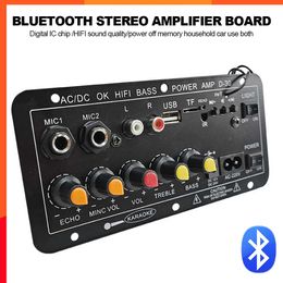 Nouvelle carte d'amplificateur de voiture Audio Bluetooth 120w Subwoofer Module d'ampli à double microphone pour haut-parleur 4 Ohms 8-12 pouces 12/24v 110/220v