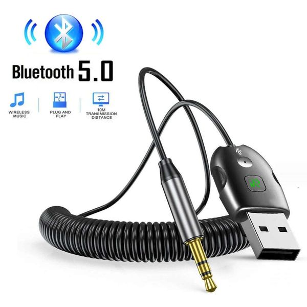 Nouveau récepteur Audio Bluetooth Dongle USB à prise 3.5mm Audio de voiture Aux Bluetooth 5.0 Kit mains libres pour récepteur de voiture transmission BT