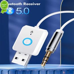 Nieuwe Bluetooth Aux Adapter -ontvanger Zender USB 3,5 mm Jack Car Audio Bluetooth 5.0 Handsfree Kit voor Auto -elektronica -accessoires