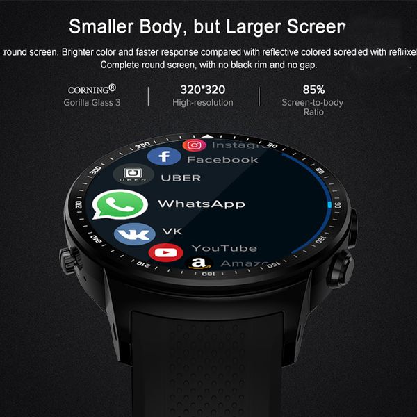 Nouveau Bluetooth appel montre intelligente fréquence cardiaque Android 5.1 caméra 2.0MP 1.53 pouces rond GPS MTK6580 quad core 16GB téléphone mobile 3G