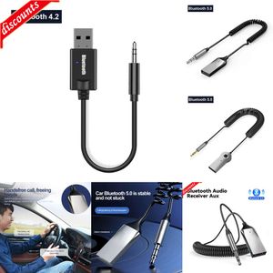 Nuevo kit Bluetooth para automóvil 2 en 1 Transmisor Bluetooth 5.0 Receptor Bluetooth inalámbrico AUX para automóvil Adaptador Bluetooth de 3,5 mm Cable de audio para auriculares con altavoz